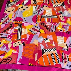 Fendi Roma, Vintage 1990 silk scarf, Used Condi…